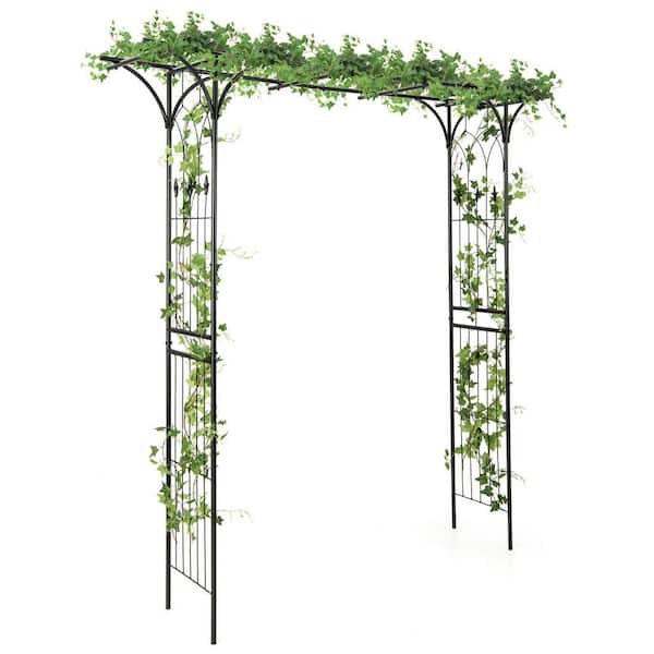 81 in. Steel Black Garden Arbor Trellis
