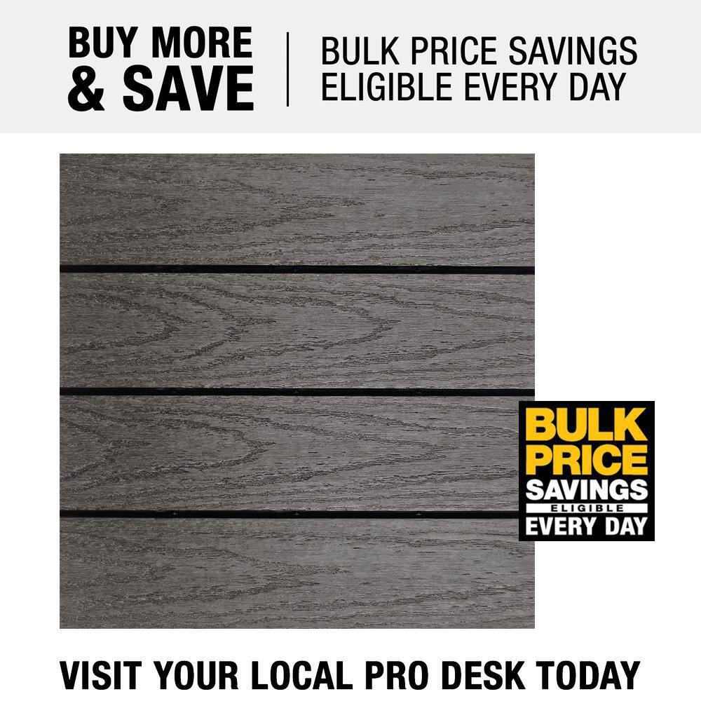 12" x 12" Argentinian Silver Gray Composite Interlocking Deck Tile