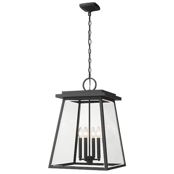 Unbranded Broughton 4-Light Black Outdoor Pendant Light
