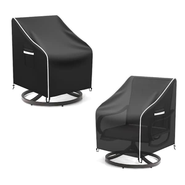 Waterproof 30 in. D x 34 in. W x 38.5 in. H Patio Chair Covers for Outdoor Furniture, Black