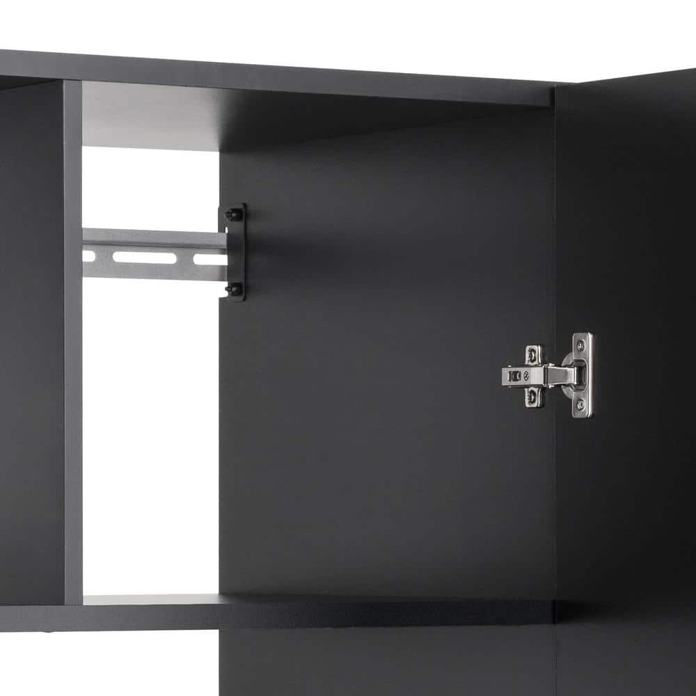 Prepac Black Large Adjustable Shelving Storage Cabinet