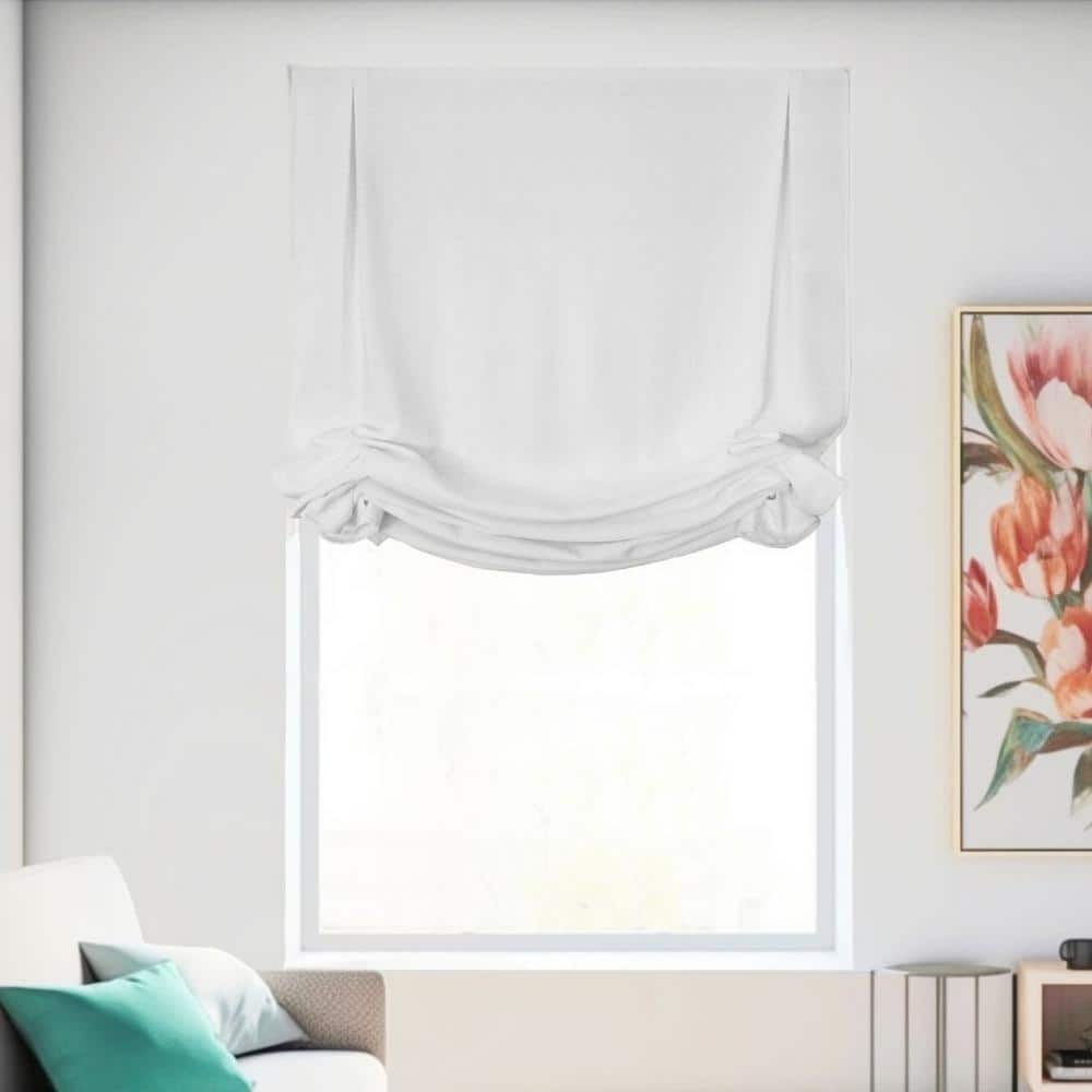 White Cordless Light Filtering Privacy Polyester Roman Shade 27 in. W x 64 in. L price history on PriceWatchPro