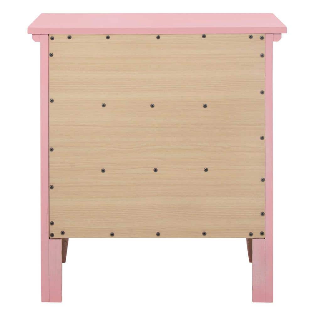 Hammond Pink 3-Drawer Solid Wood Nightstand