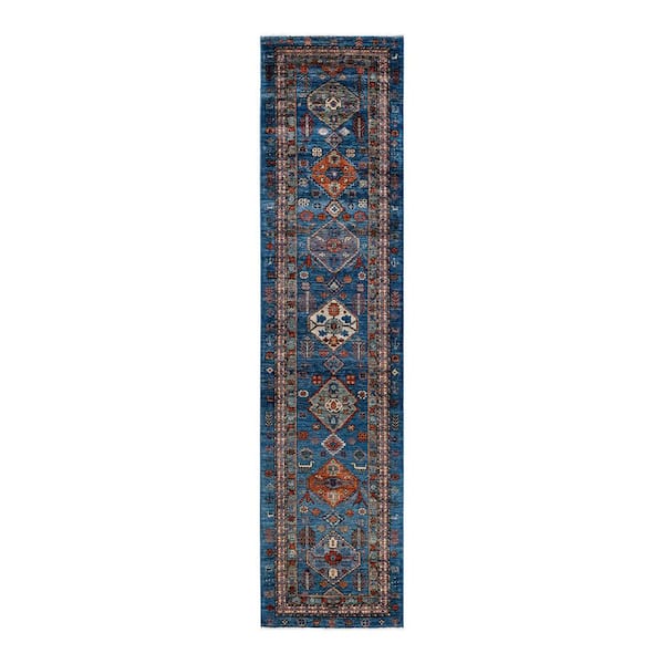 Solo Rugs Serapi One-of-a-Kind Traditional Light Blue 2 ft. x 10 ft. Runner Hand Knotted Tribal Area Rug