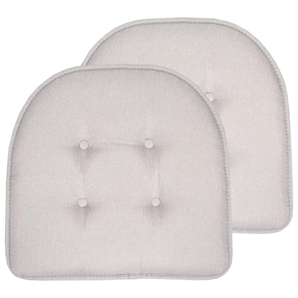 Solid Memory Foam 17 in. x 16 in. U-Shape Non-Slip Indoor/Outdoor Chair Seat Cushion, Light Gray (2-Pack) price history on PriceWatchPro