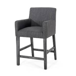 Deville 26 in. Charcoal and Gray Wood Bar Stool