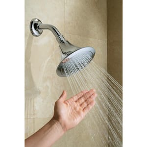 Forte Katalyst 1-Spray 5.5 in. Single Wall Mount Fixed Rain Shower Head in Polished Chrome