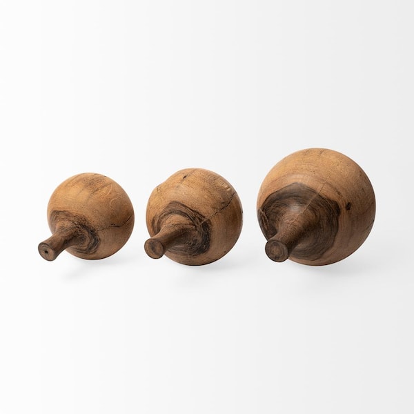 Afra Small Solid Wood Brown Vase Shaped decorative Object