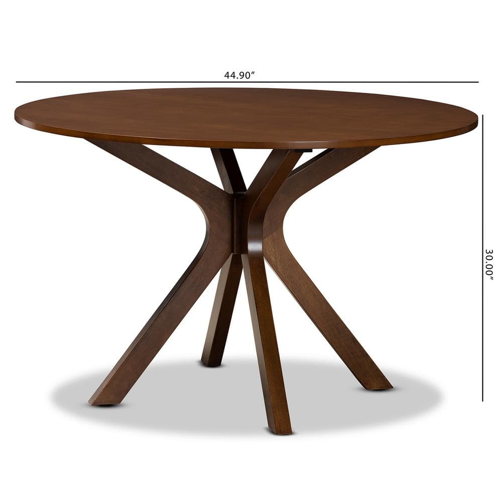 Kenji Walnut Brown 48-Inch Round Wood Dining Table