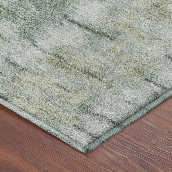 Mayfield Premium Machine Washable Abstract AMF2319 Green 10 ft. x 14 ft. Area Rug