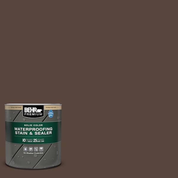 1 qt. #SC-105 Padre Brown Solid Color Waterproofing Exterior Wood Stain and Sealer