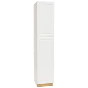 Hampton 18 in. W x 24 in. D x 90 in. H Assembled Pantry Kitchen Cabinet in Satin White