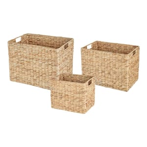 Rectangular Wicker Storage Baskets (Set of 3)