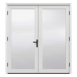 F-4500 72 in. x 80 in. White Right-Hand/Outswing Primed Fiberglass French Patio Door Kit