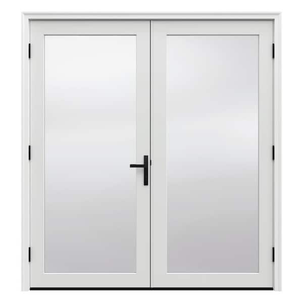 JELD-WEN F-4500 72 in. x 80 in. White Right-Hand/Outswing Primed Fiberglass French Patio Door Kit