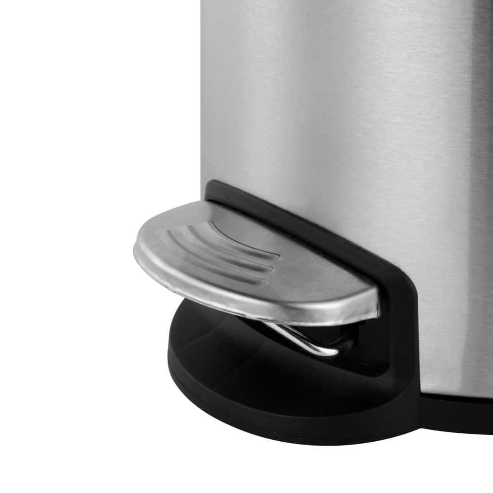 1.3 Gallon Brushed Stainless Steel Step Trash Can