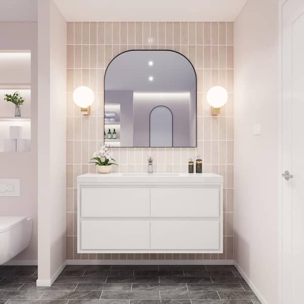 Moreno Bath Sage 47 in. W Bath Vanity in High Gloss White with Reinforced Acrylic Vanity Top in White with White Basin