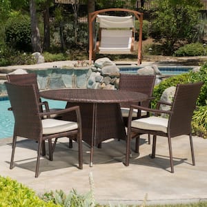 Palmers Multi-Brown 5-Piece Plastic Outdoor Dining Set