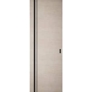 30 in. x 80 in. Unassembled Universal/Reversible Solid Wood Natural Veneer Flush Mount Hidden Door with Silver Hinge