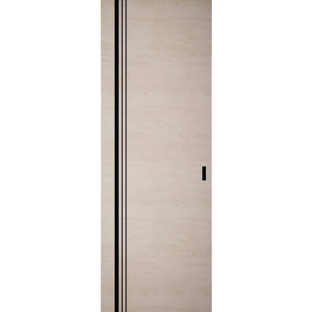 36 in. x 84 in. Unassembled Universal/Reversible Solid Wood Natural Veneer Flush Mount Hidden Door with Silver Hinge price history on PriceWatchPro