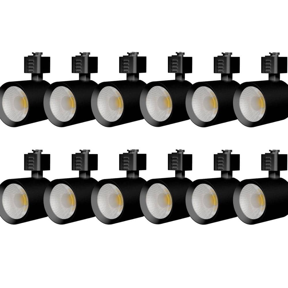 J-Type Integrated LED Linear Track Lighting, Cylinder Track Head, Soft Black, 3000K 800LM CRI90 (12-Pack) price history on PriceWatchPro