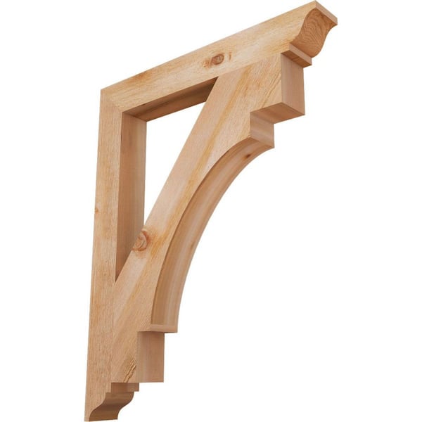 Ekena Millwork 4 in. x 38 in. x 30 in. Western Red Cedar Merced Traditional Rough Sawn Bracket