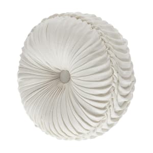 Leanna Polyester White Tufted Round Decorative Throw Pillow 15 X 15 in.
