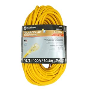 100 ft. 16/3 SJEOOW Yellow Polar/Solar Standard Extension Cord