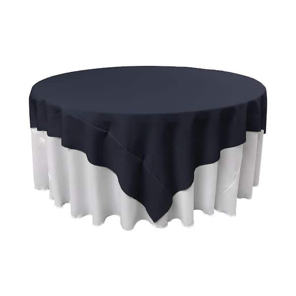 90 in. x 90 in. Navy Blue Polyester Poplin Square Tablecloth