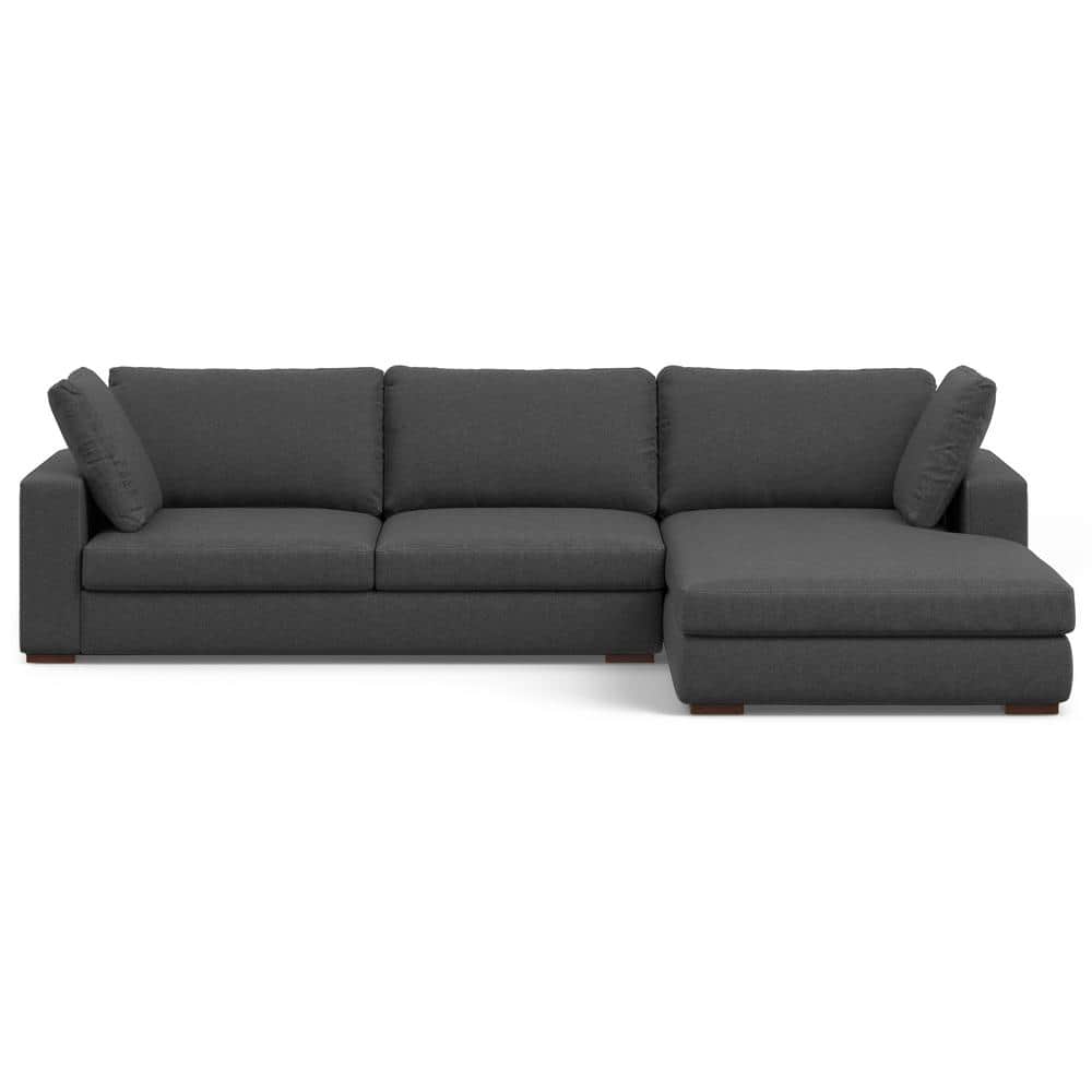 Charlie 122 inch Straight Arm Tightly Woven Performance Fabric Rectangle Right-Facing Sectional Sofa in. Pebble Grey price history on PriceWatchPro