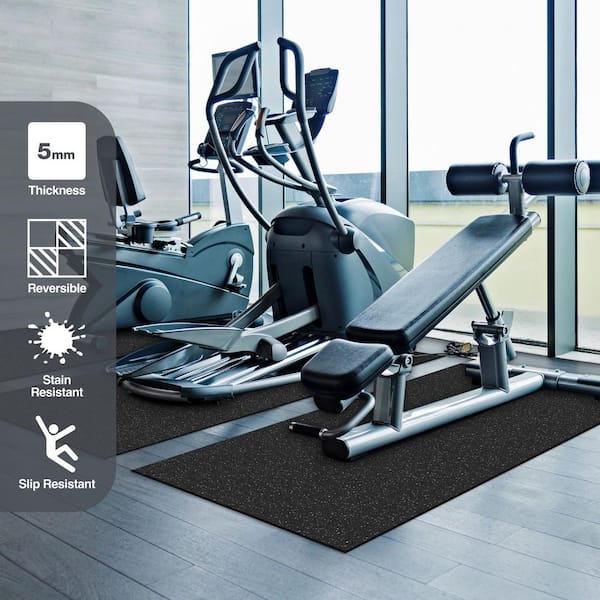 Grey Fleck Rubber Gym Floor 26 in. x 360 in. Utility Runner (65 sq. ft.)