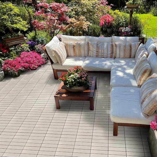 CREATIVE SURFACES 1 ft. x 1 ft. Composite Deck Tile in Star Gray