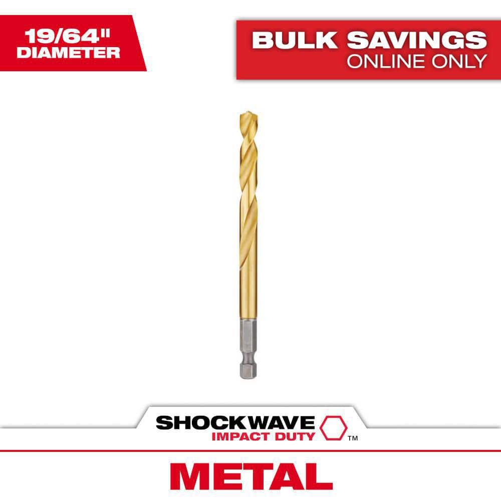 Milwaukee SHOCKWAVE 19/64 in. Titanium Twist Drill Bit 48-89-4616