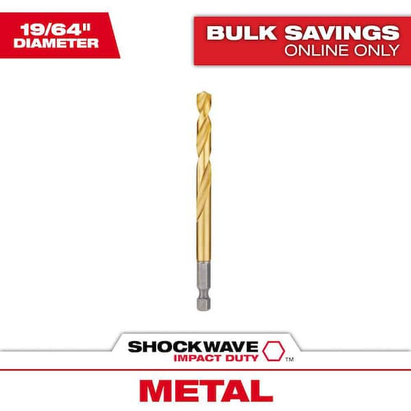 Milwaukee SHOCKWAVE 19/64 in. Titanium Twist Drill Bit