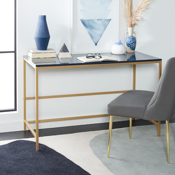 navy gold desk