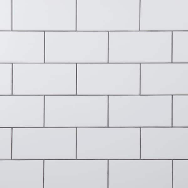 Merola Tile Crown Heights Matte White 3 in. x 6 in. Ceramic Wall Tile ...