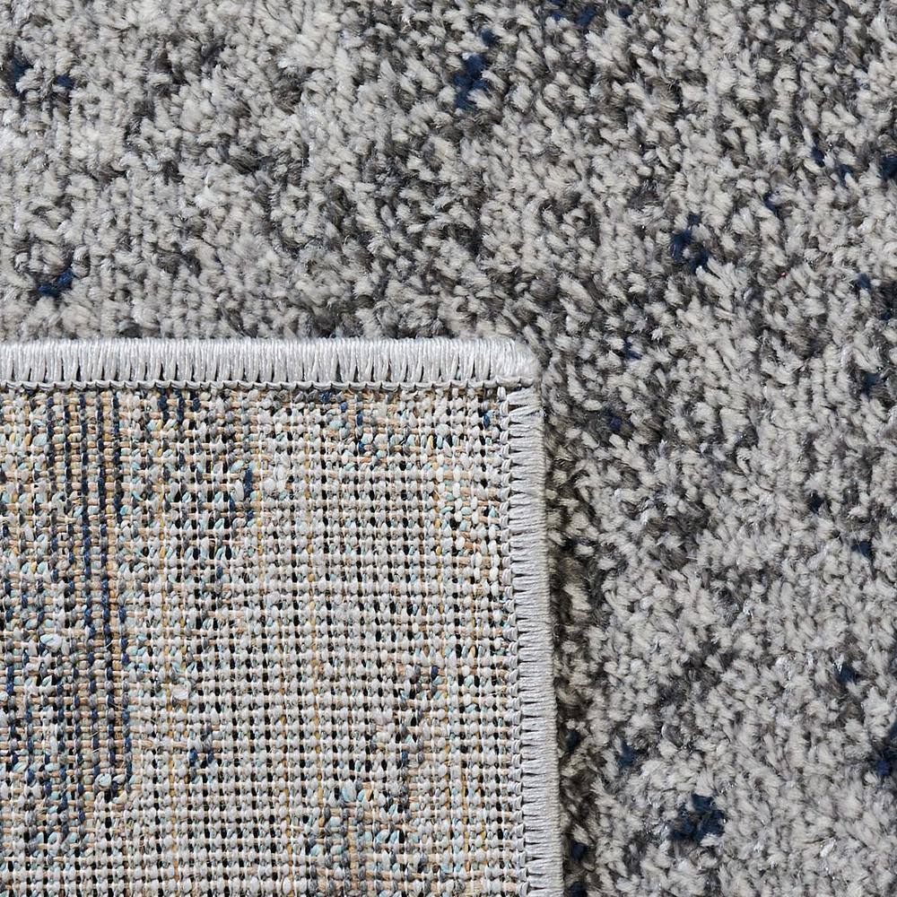 Navy and Grey Abstract 9' x 12' Synthetic Area Rug