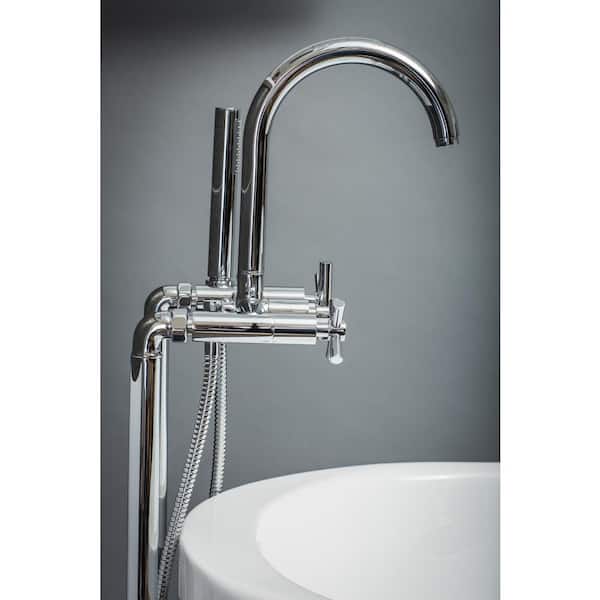Contemporary Wall Mount Tub Filler Faucet in Matte Black with Levers —  Pelham and White