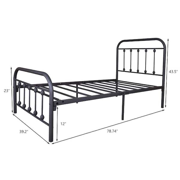 Twinxl Size Mental Bed Frame With, Twin Xl Bed Frame With Storage Underneath
