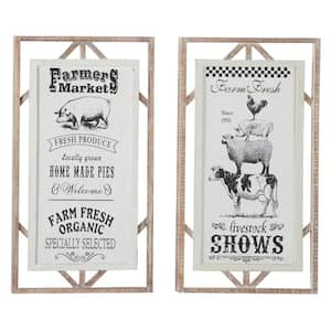 Farmhouse Wood White Wall Decor (Set of 2)