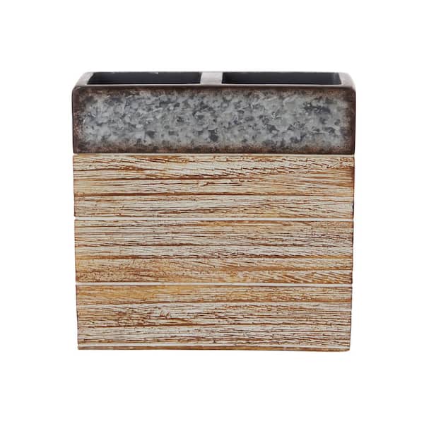 Saturday Knight Farmhouse Crate Free Standing Toothbrush Holder in Natural