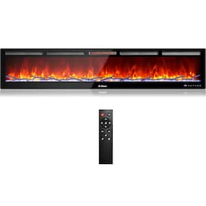 98 in. Smart Wi-Fi Infrared Electric Fireplace with Sound Crackling & Adjustable Realistic Flame 1500-Watt Quartz Heater