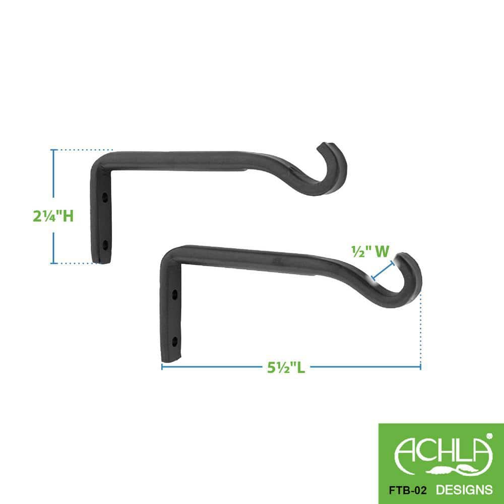 6" Black Wrought Iron Trellis Wall Brackets, Set of 4