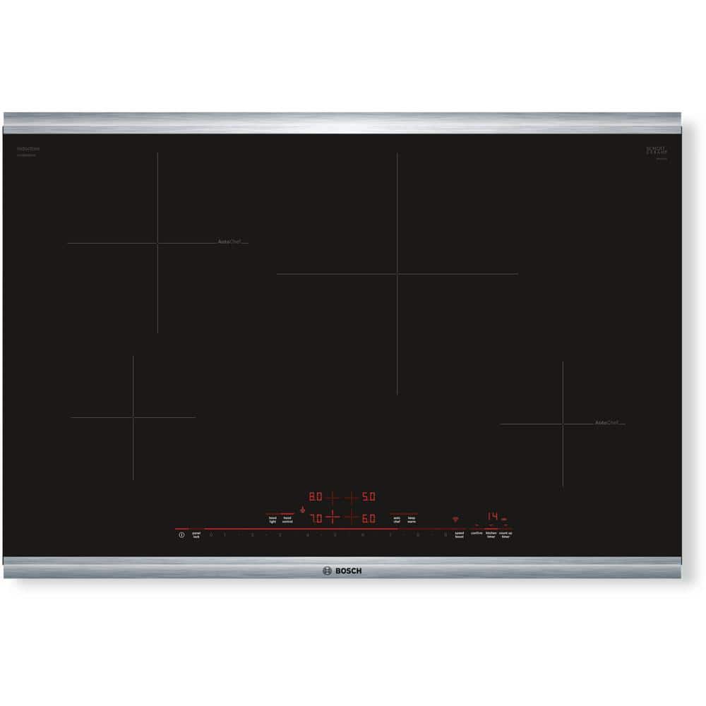 Bosch 800 30 in. Induction Cooktop in Black with Stainless Steel Trim with 4 Elements
