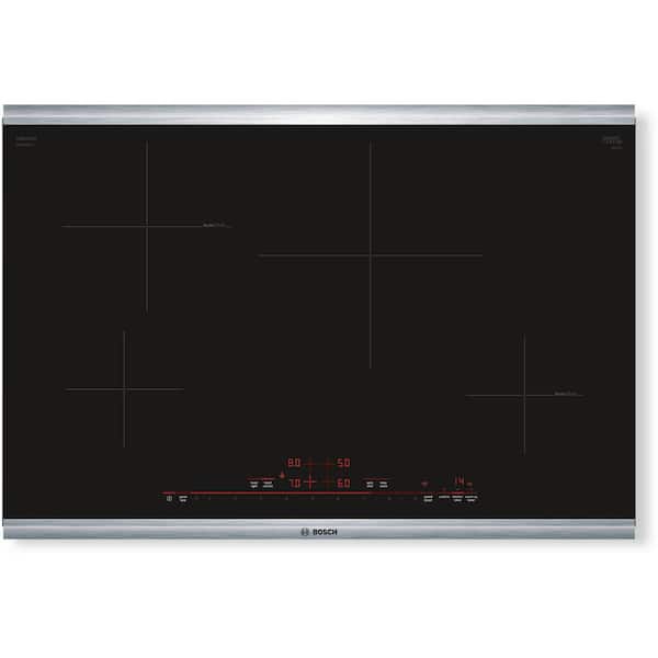 Bosch 800 Series 30 in. Induction Cooktop in Black with Stainless Steel Trim with 4 Elements