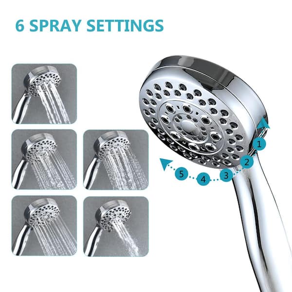 Tileon ABS High Pressure Rain Handheld Shower Head with 5