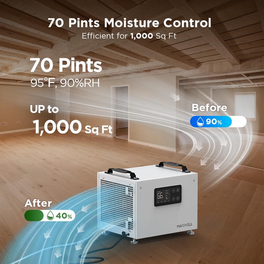 Compact White Metal Commercial Dehumidifier with Pump