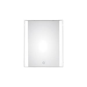 7 in. x 8.27 in LED Lighted Vanity Makeup Mirror, 1x magnification, Glossy White finish