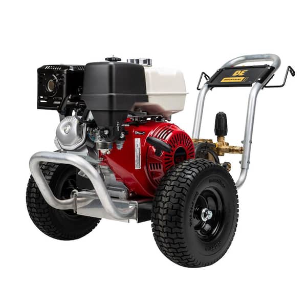 BE POWER EQUIPMENT 4000 PSI 4.0 GPM Cold Water Gas Pressure Washer Honda GX390 and Comet Triplex Pump on Aluminum Frame