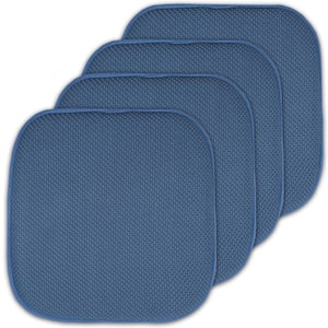 Honeycomb Memory Foam 16 in. W x 16 in. D Square Non-Slip Back Chair Cushion, Blue (4-Pack)